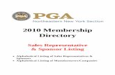 2010 Membership Directory - NENY PGAneny.pga.com/gui/neny15/userpages/SectionDirectoryInfo/...2010 Membership Directory Sales Representative & Sponsor Listing • Alphabetical Listing