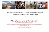 DISPLACED WOMEN DISASTER SURVIVORS.ppt · DISPLACED WOMEN DISASTER SURVIVORS: ... • What are their character strengths?What are their character strengths? ... the indigenous Filipino