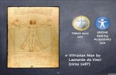 Vitruvian Man by Leonardo da Vinci (circa 1487) Man by Leonardo da Vinci (circa 1487) GNOME Desktop Accessibility Icon Italian euro coin 1. veo, phys102 “Then again, in the human