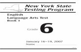 English Language Arts Test Book 3 6 - OSA : NYSED · English Language Arts Test Book 3 6 ... carefully and think about the answer before ... work “off-station,” everyone ﬁ rst