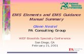 EMS Elements and EMS Guidance Manual Summaryinfohouse.p2ric.org/ref/48/47501.pdfElements of an EMS for Biosolids National Manual of Good Practice Technical NBP EMS Guidance ... Linked