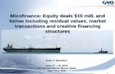 Micofinance: Equity deals $10 mill. and below including ... Annual... · below including residual values, market transactions and creative ... Developed a unique Green Ship Recycling