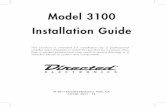 Model 3100 Installation Guide - directeddealers.com 2011-12 print.pdfModel 3100 Installation Guide This product is intended for installation by a professional installer only! Attempts