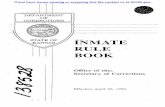 DEPARTMENT OF CORRECTIONS STATE OF … OF CORRECTIONS STATE OF KANSAS I I INMATE L .... · RULE BOOK Office of the: Secretary of Corrections Effective April 20, 1992 If you have issues