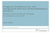 Program Guidelines for the - LDAO · Program Guidelines for the ... Lorraine Sunstrum-Mann Grandview hildren’s entre Executive Director Aimee Wolanski Peel District School oard