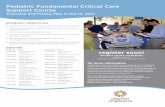 Pediatric Fundamental Critical Care Support Course · Registration DEADLINE: Friday, April 28, 2017 Pediatric Fundamental Critical Care Support Course (PFCCS) Thursday and Friday,