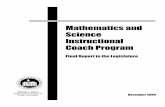 Mathematics and Science Instructional Coach … mathematics and science instructional coach program is ... the job of the coach varied ... The mathematics and science instructional