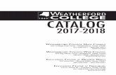 CATALOG - Weatherford College · Weatherford College Main CaMpus 225 College Park Drive • Weatherford, Texas 76086 817-594-5471 • 800-287-5471. . W. eatherford. C. ollege. W.