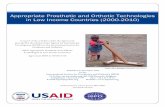 Appropriate Prosthetic and Orthotic Technologies in Low ...pdf.usaid.gov/pdf_docs/PNADY352.pdf · 9 Clinical field testing of prosthetics in tropical low-income ... Minimum standards