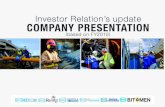 Investor Relation’s update COMPANY PRESENTATION · - Dam & Barrage Building Construction : - Residential & Commercial - Airport - Facility Steel Construction : - Erection - Equipment