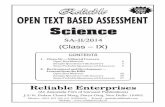 Based onBasedon CBSE OTBA OPEN TEXT BASED ... · OTBA : SCIENCE – IX / 1 e B o o k RELIABLE ENTERPRISES OPEN TEXT BASED ASSESSMENTOPENTEXT BASED ASSESSMENT SA-II/2014 Science (Class