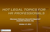 HOT LEGAL TOPICS FOR HR PROFESSIALS - … LEGAL TOPICS FOR HR PROFESSIONALS ... required to post remedial notices both in paper form ... labor law by building a second production line