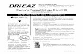 Owner’s Manual Sahara E and HD - Dri-Eaz Products · 07-01534D 2013-01 Warranty 07-00419 3 Dri-Eaz Products, Inc. Important Safety Instructions: Always disconnect the TurboDryer