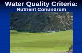 Water Quality Criteria · Klamath River NNE Case Study ... Spreadsheet tools to convert response variable limits (targets) to site-specific nutrient concentration goals – used for