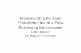 Implementing the Lean Transformation in a Flow … the Lean Transformation in a... · Implementing the Lean Transformation in a Flow ... spreadsheet-driven production and capacity