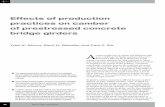 Effects of production practices on camber of prestressed ... · creep coefficients and prestress losses based on the 2010 ... An approxi-mate method based on the PCI camber multipliers