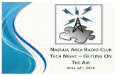 Tech Night April 12 Getting On The Air v4 - n1fd.org · • You’ll need an antenna analyzer to setup your antenna –an Elmer can help here ... – Buddipole – Transworld ...