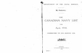 CANADIAN NAVY LIST - CFB Esquimalt Naval & Military … · CANADIAN NAVY LIST FOR ... GOVER:-l~IENTPRINTING BUREA.U 1918 \ CONTENTS. 31 86 77 36 87 9 37 45 35 M 33 34 17 33 33 63
