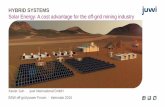 HYBRID SYSTEMS Solar Energy: A cost advantage for … · Xavier Juin · juwi international GmbH . BSW off-grid power Forum · Intersolar 2015 . HYBRID SYSTEMS . Solar Energy: A cost