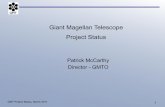 Giant Magellan Telescope Project Statusastrophysics.tamu.edu/gmtworkshop/PROGRAM_files/mccarthy.pdfGiant Magellan Telescope Project Status ... Linear intensity scale 27. GMT Project