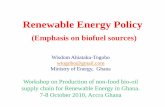 Renewable Energy CommercialisationWisdom Togob… ·  · 2014-06-06cooking and heating. ... (Renewable Energy Law). Some Experiences with Modern Bio- ... like plam oil, cocoa or