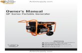 Owner's Manual GP Series Portable Generator · Owner's Manual GP Series Portable Generator ... • Wipe up any fuel or oil spills immediately. Ensure that no combustible materials