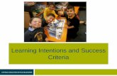 Learning Intentions and Success Criteria · CATHOLIC EDUCATION OFFICE MELBOURNE Personalised learning at the intended level of the curriculum attends to student entitlements …