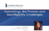 Debriefings, Bid Protests and Size/Eligibility Challenges · The Protest Process Solicitation (Pre-Award Protests) ... the make and model of the item to be ... Deadlines Vary Depending