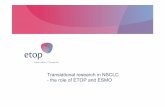 Translational research in NSCLC -the role of ETOP and ESMO · ETOP | Name Project | Title Presentation | Zurich, July 27, 2009 First line Second line 3rd linetrial First line 2nd