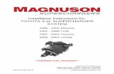 Installation Instructions for: TOYOTA 3.4L - LC … Instructions for: TOYOTA 3.4L SUPERCHARGER SYSTEM 1996 - 2002 4Runner 1997 - 1998 T100 1997 - 2004 Tacoma 2000 - …