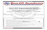 SAMPLE PAPER 6TH STANDARD FOR - Best IIT JEE… · Rao IIT Academy Talent Hunt Paper - 2014 ... LOKPURAM (THANE) | DOMBIVLI | KALYAN | PANVEL / KAMOTHE | NERUL | SANPADA | KHARGHAR