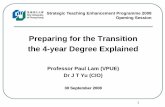 Preparing for the Transition the 4-year Degree Explained · Preparing for the Transition. the 4-year Degree Explained. ... which records a student’s qualified co-curricular activities