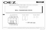 BL1600SE305 11 BL1600SE305 OD-BL-KS02 OD-BL-MS01 … · BL1600SE305 Installation, service and maintenance of the electrical equipment may be carried out by an authorized person only.