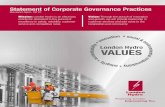 Statement of Corporate Governance Practices · London Hydro's Statement of Corporate Governance Practices 4 London Hydro’s Board of Directors is responsible for shareholder value,