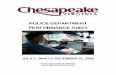 POLICE DEPARTMENT PERFORMANCE AUDIT · police department performance audit july 1, 2004 to december 31, 2005 city of chesapeake, virginia audit services department