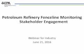 Petroleum Refinery Fenceline Monitoring … Refinery Fenceline Monitoring Stakeholder Engagement Webinar for Industry June 21, 2016 Overview Process Schedule CEDRI Public Display of
