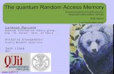 The quantum Random Access Memory - Sharifiicqi.sharif.edu/sites/default/files/talks/L.Maccone.pdf · The quantum Random Access Memory Lorenzo Maccone Quantum Information theory group,