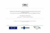 Capacity Building and Institutional Development … · Capacity Building and Institutional Development Programme for Environmental Management in Afghanistan Progress Report January