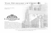 THE WORSHIP OF GOD - Weeblycovenantmusic.weebly.com/uploads/6/6/8/9/6689974/14-08-31.pdf · Sarah, of Miriam and Moses. Response: We gather to worship our God, who hears the cries