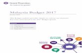 Malaysia Budget 2017 - Grant Thornton Malaysia · Malaysia Budget 2017 October 2016 ... with total contribution of capital of up to RM2.5 million are categorised as SME for the purpose