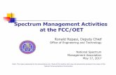 Spectrum Management Activities at the FCC/OET - NSMAnsma.org/.../2017/...spectrum-management-activities-at-the-fcc-oet.pdf · Spectrum Management Activities at the FCC/OET Ronald