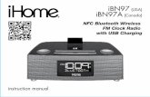NFC Bluetooth Wireless FM Clock Radio with USB Charging€¦ · NFC Bluetooth Wireless FM Clock Radio with USB Charging. ... This unit has 2 separate alarms, each set the same way.