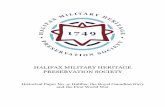 HALIFAX MILITARY HERITAGE PRESERVATION SOCIETY · HALIFAX MILITARY HERITAGE PRESERVATION SOCIETY Historical ... as well as private steam yachts, ... famous for his art in casting”