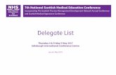 Delegate List - NES Eventsevents.nes.scot.nhs.uk/media/160484/medical-delegate-list.pdf · Delegate List Thursday 4 & Friday ... Ziad Al-Najim FPD & GP NHS Education for Scotland