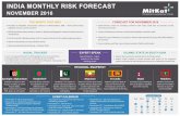 INDIA MONTHLY RISK FORECAST - mitkatadvisory.com€¦ · India Monthly Risk Forecast - November 2016 1 he rape and murder of a 14-year-old girl in interests. Their first protest was