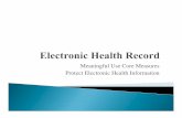 Meaningful Use Core Measures Protect Electronic Health Information · Protect electronic health information created or maintained by the certified electronic health record (EHR) technology