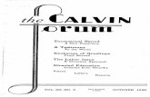 the ALVIN ,()t•u - Calvin College CALVIN FORUM * * * OCTOBl