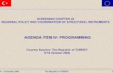 AGENDA ITEM IV: PROGRAMMING - AB POLICY AND COORDINATION OF STRUCTURAL INSTRUMENTS AGENDA ITEM IV: PROGRAMMING AGENDA ITEM IV: PROGRAMMING SCREENING CHAPTER 22 REGIONAL POLICY AND