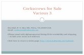 Corkscrews for Sale Various 3 - Bullworks.Net · Corkscrews for Sale Various 3 Don Bull, P. O. Box 596, ... VA151 Combination corkscrew and bottle cap lifter marked PFEILRING ...