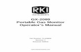 GX-2009 Portable Gas Monitor Operator’s Manual Operator’s Manual WARNING Read and understand this instruction manual before operating instru ment. Improper use of the gas monitor
